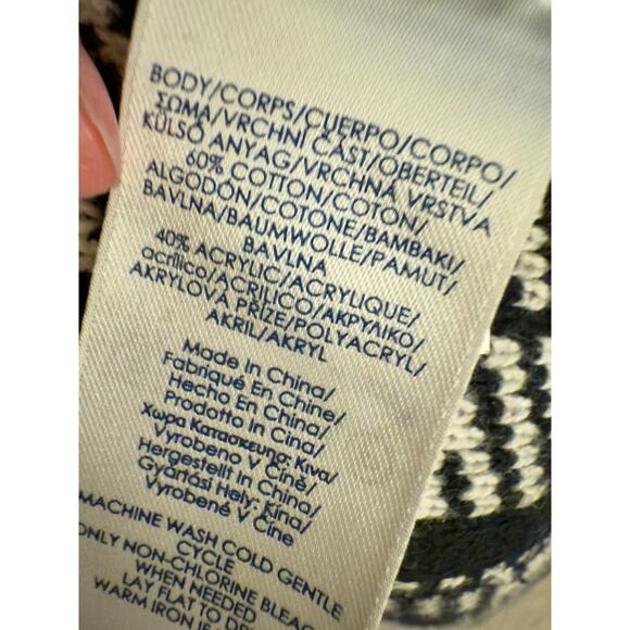 Chaps by Ralph Lauren Black Plaid Open Front Sweater Jacket Coatigan Small - Picture 4 of 7